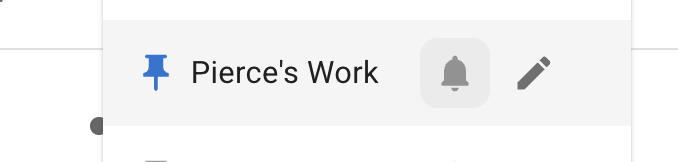 bell icon in lists dropdown